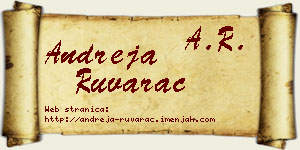 Andreja Ruvarac vizit kartica